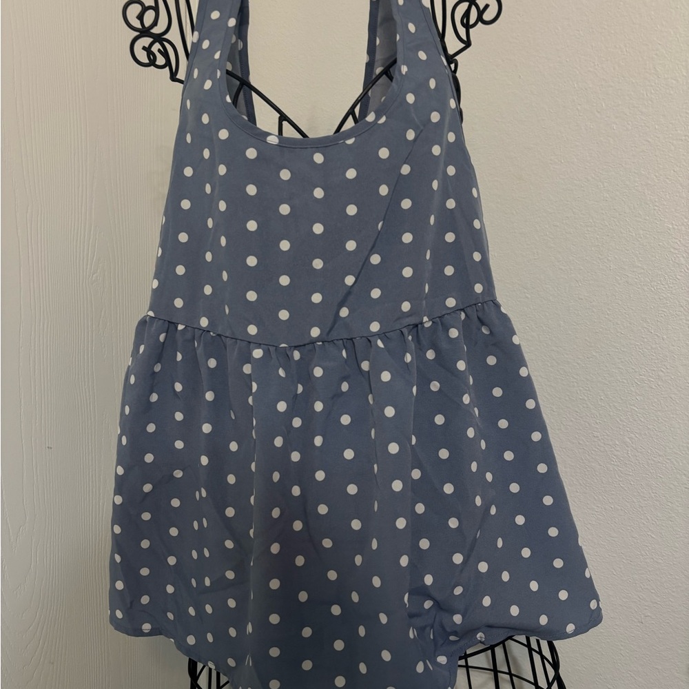 Blue Polka Dot Blouse